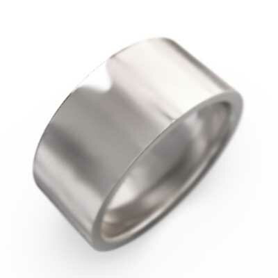 平たい リング レディース メンズ Pt900 約8mm幅 大きめサイズ 厚さ約1.4mm