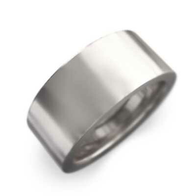 平らな指輪 レディース メンズ 10kゴールド 約8mm幅 大きめサイズ 厚さ約2mm (ホワイト イエロー ピンク)