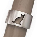 指輪 猫 レディース メンズ Pt900 猫の型抜き