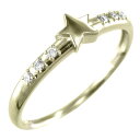 小指 指輪 スター デザイン レディース メンズ 4月誕生石 天然ダイヤモンド 10kゴールド 約0.06ct (ホワイト イエロー ピンク) 2