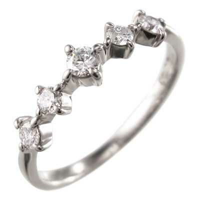 ハーフ 一文字 リング レディース メンズ 4月誕生石 天然ダイヤモンド k10ゴールド 約0.18ct (ホワイト イエロー ピンク)