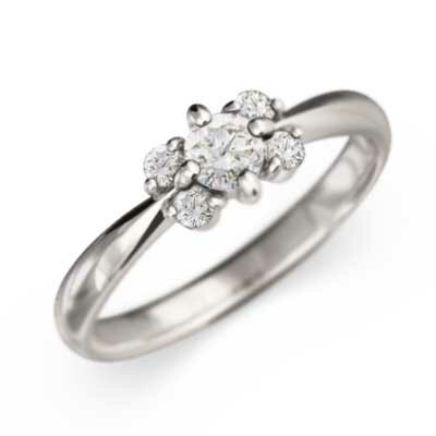 リング フラワー 花 レディース メンズ 4月誕生石 天然ダイヤモンド Pt900 約0.34ct リング フラワー 花 レディース メンズ 4月誕生石 天然ダイヤモンド Pt900 約0.34ct