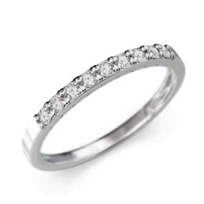 平たい リング ハーフ エタニティ 指輪 レディース メンズ 天然ダイヤモンド k18ゴールド 幅約1.7mmリング 細め (ホワイト イエロー ピンク)