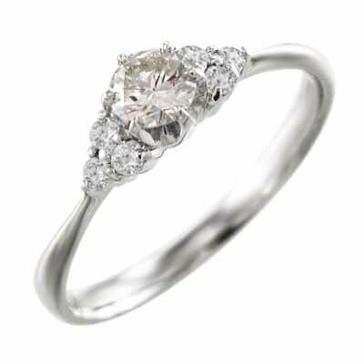 オーダーメイド 婚約 指輪 レディース 4月誕生石 天然ダイヤモンド k18ゴールド 約0.29ct (ホワイト イエロー ピンク)