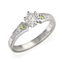 婚約指輪 レディース 8月 ペリドット 天然ダイヤモンド プラチナ900 約0.33ct (ガーネット アメジスト アクアマリン ブラックダイヤモンド エメラル...