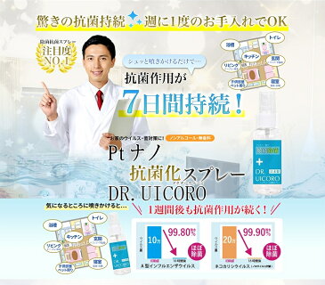 ウイルス対策 除菌スプレー 3本セット ドクターウィコロ DR.UICCORO 50ml 携帯用 日本製 送料無料