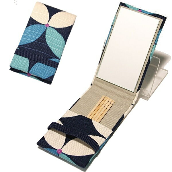 楊枝入れ 携帯 ミラー付 七宝 ブルー 爪楊枝入れ 携帯用 つまようじ入れ 爪楊枝 ケース つまようじケース おしゃれ かわいい 和柄 日本製 メール便 送料無料