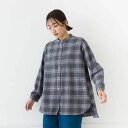 kermu ケルム コットン ウール バンドカラー チュニック 冬 長袖 おしゃれ ゆったり カジュアル レディース ナチュラル ロング丈 シャツチュニック シ...