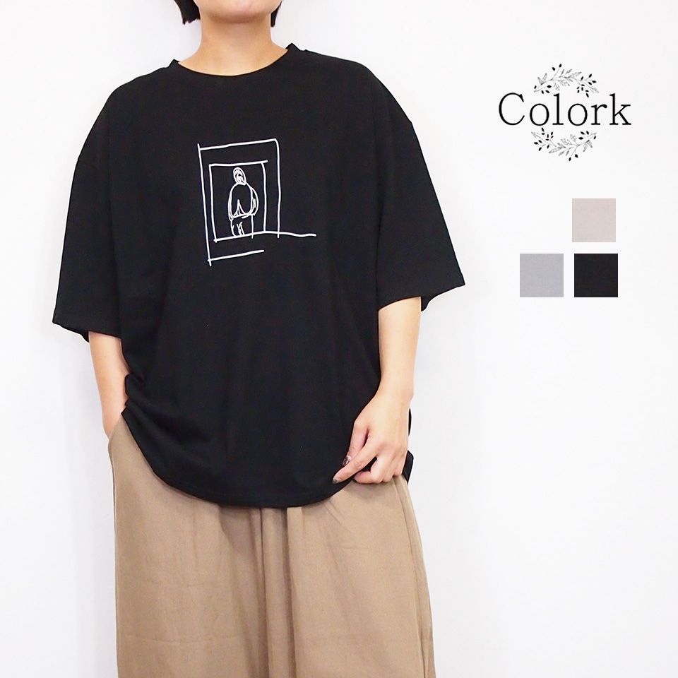 Colork カラック Tシャツ 夏 レディース おしゃれ 綿 コットン カットソー カジュアル ゆったり ナチュ..