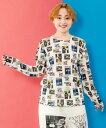 ScoLar スカラー アート柄 接触冷感 シアー ロンT Tシャツ 夏 レディース 長袖 おしゃれ カットソー 重ね着