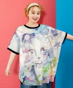 【SALE 10%OFF】 scolar スカラー BIG ネコ柄 メロウ ステッチ チュニック ロング Tシャツ 夏 レディース 半袖 おしゃれ