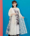is ScoLar イズスカラー 天体 コラージュ柄 切替 前開き ワンピース 夏 レディース 半袖 羽織り おしゃれ