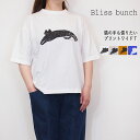 Bliss Bunch/ブリスバンチ ラフィ天竺 猫の手も借りたい プリント ワイド Tシャツ プルオーバー 夏 レディース 半袖 おしゃれ 綿 コットン カッ...
