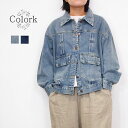 Colork カラック Gジャン デニム ジャケット 春物 レディース 長袖 きれいめ ゆったり リラックス 羽織り 前開き アウター ブルゾン ジャンパー お...