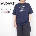 ALDAYS オルデイズ ビッグ シルエット プリント Tシャツ CAT ONLY 夏 レディース 半袖 おしゃれ 綿 コットン カットソー カジュアル ゆった...
