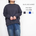 BLUE LAKE MARKET ブルーレイクマーケット アメリカンドライ 天竺 ダーツスリーブ プルオーバー Tシャツ 春 夏 レディース 長袖 ロンT おし...
