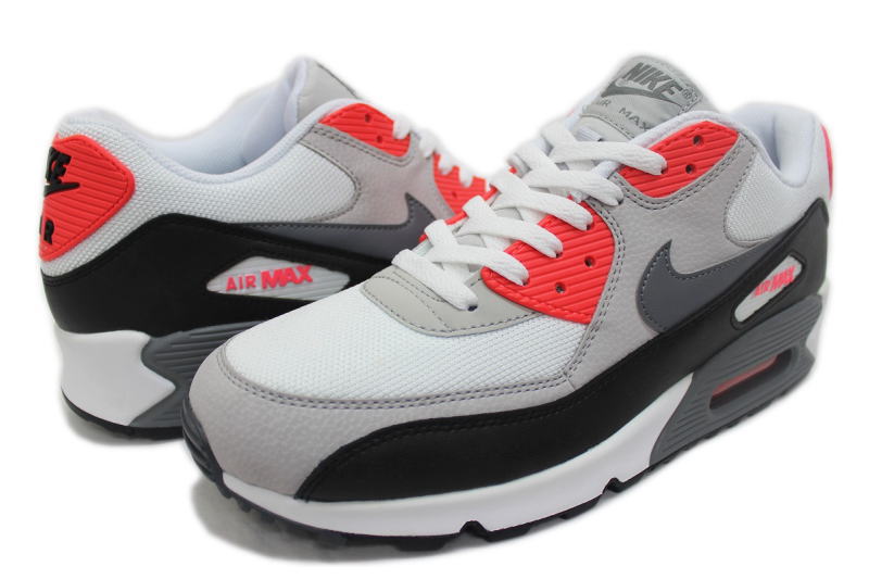 【楽天市場】【送料無料】NIKE AIR MAX 90 ESSENTIAL 白×グレー×赤 537384-108 ナイキ エア マックス