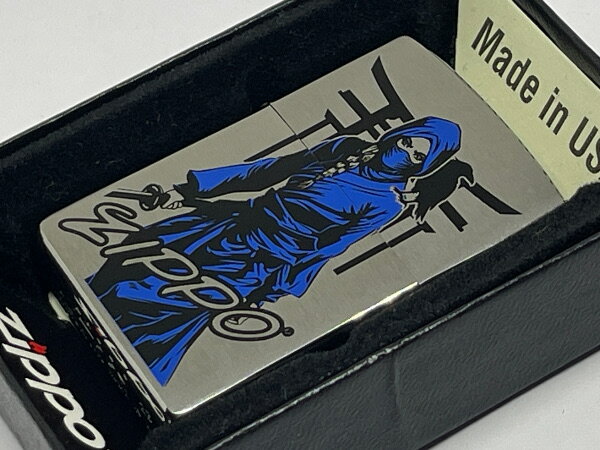 送料無料 ZIPPO[ジッポー]プリントシリーズ 女 P・くノ一（藍）【楽ギフ_包装】