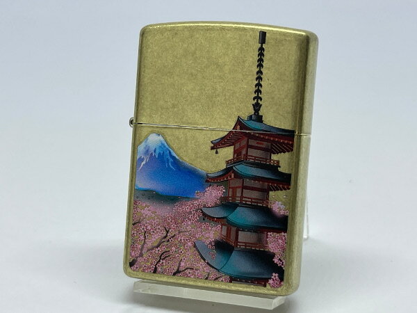 送料無料 ZIPPO[ジッポー]JAPANESQUE 和の雅 多重塔・春 真鍮バレル 2BB-TOWER【楽ギフ_包装】