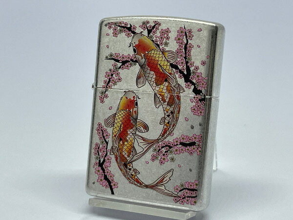 送料無料 ZIPPO[ジッポー]JAPANESQUE 和の雅 桜鯉 銀バレル仕上げ 2SB-CARP【楽ギフ_包装】