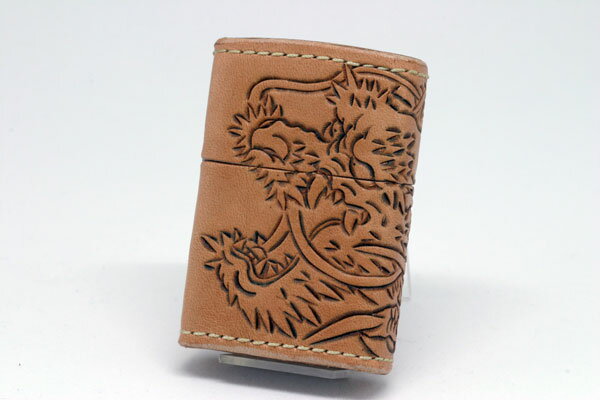 【送料無料】ZIPPO[ジッポー]革巻リーズ Leather Works CHAOS(レザーワークスカオス)LWC(Z)龍神(三面)【楽ギフ_包装】