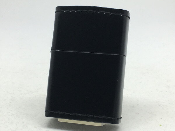 【送料無料】ZIPPO[ジッポー]革巻リーズ コードバン ブラック【楽ギフ_包装】