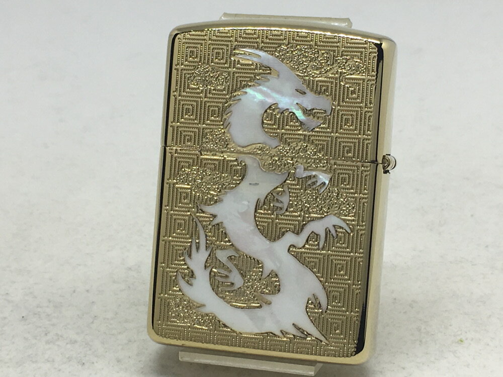 チタン・Zippo 【送料無料】ZIPPO[ジッポー]アーマー両面加工 162TC-龍玉 シェル ホワイト チタンコーティング【楽ギフ_包装】