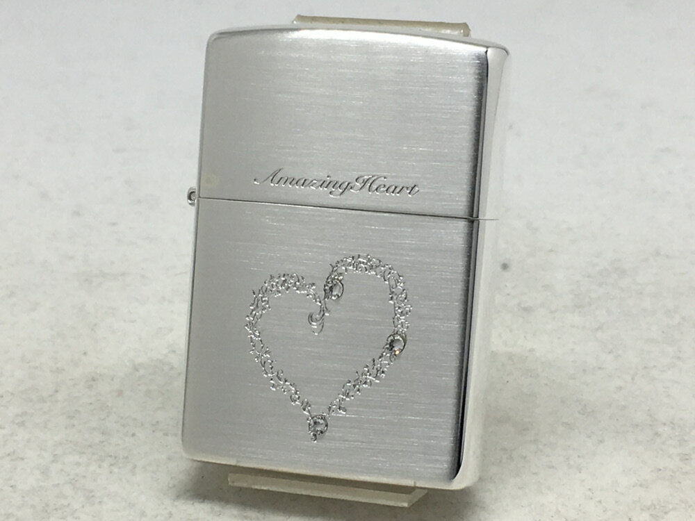 送料無料 ZIPPO[ジッポー]アメージングハートSS 銀サテン【楽ギフ_包装】