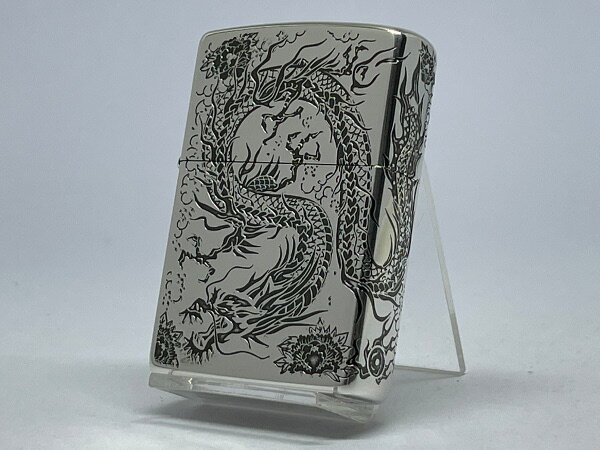 送料無料 ZIPPO[ジッポー]2面加工 ZP 二面龍 銀イブシ【楽ギフ_包装】