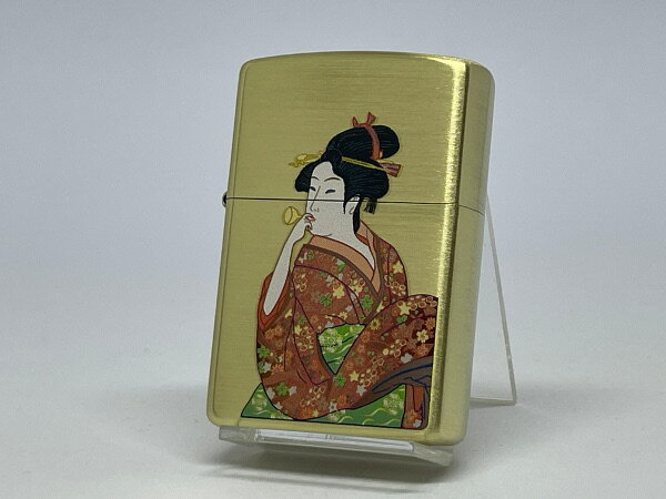 ZIPPO[ジッポー]浮世絵 ビードロを吹く女 真鍮古美＆プリント 63520598【楽ギフ_包装】