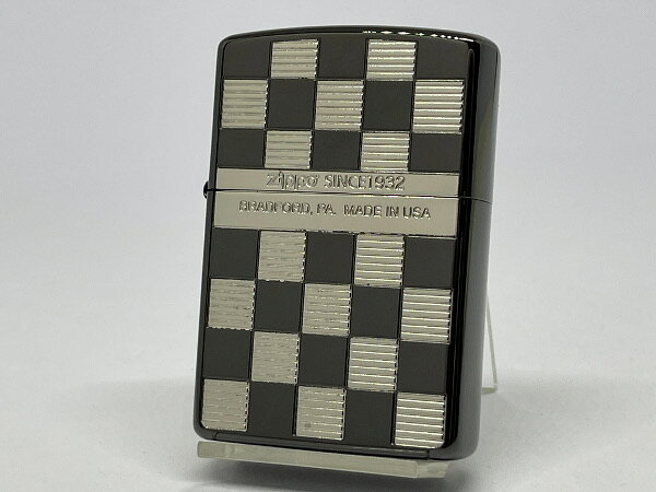 ZIPPO両面加工 CHECK DESIGN チェックデザイン シルバー 2BKS-CHECK