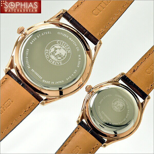 ペアウォッチ シチズン BJ6482-04A／EM0402-05A CITIZEN コレクション エコ・ドライブ ピンクゴールド カーフ革 【長期保証8年付】