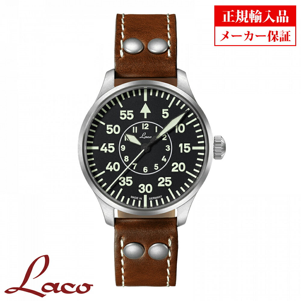 【長期保証5年付き】ラコ メンズ腕時計 Laco 861990 PILOT Aachen39 パイロット アーヘン39 自動巻 オートマチック 正規輸入品