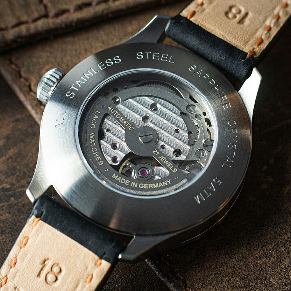 【長期保証5年付】ラコ メンズ腕時計 Laco 862129 PILOT Neapel39 パイロット ネアペル39 自動巻 オートマチック 正規輸入品