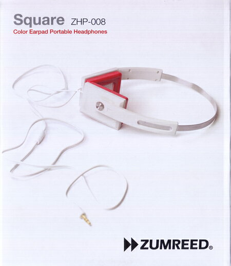 ZUMREED ズムリード Square ZHP-008 Color Earpad Portable Headphones [White][訳あり品][ヘッドフォン/音楽/新品/SORA]