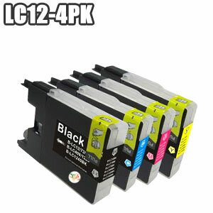 LC12-4PK 【4色セット】 送料無料！ 互換インク LC12-4PK ブラザー br ther LC12 LC12BK LC12C LC12M LC12Y DCP-J925N DCP-J725N DCP-J525N MFC-J955DN MFC-J955DWN MFC-J705D MFC-J705DDW MFC-J825N プリンターインク