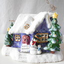 クリスマス置物キャンドルカバー(雪のお家)