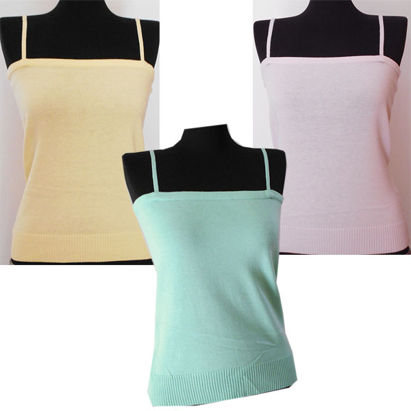 ニットキャミソール（ペパーミント・ピンク・クリーム色の3色あり）