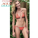 【均一SALE】AGUA DOCE アグアドーセ ブラジリアン水着 三角ビキニ パット無し ホルターネック ダマスク柄 ad-13040