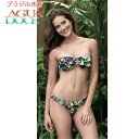 【均一SALE】AGUA DOCE アグアドーセ ブラジリアン水着 ボタニカル柄 花柄 バンドゥビキニ ストラップ付き ホルターネック ad-13095