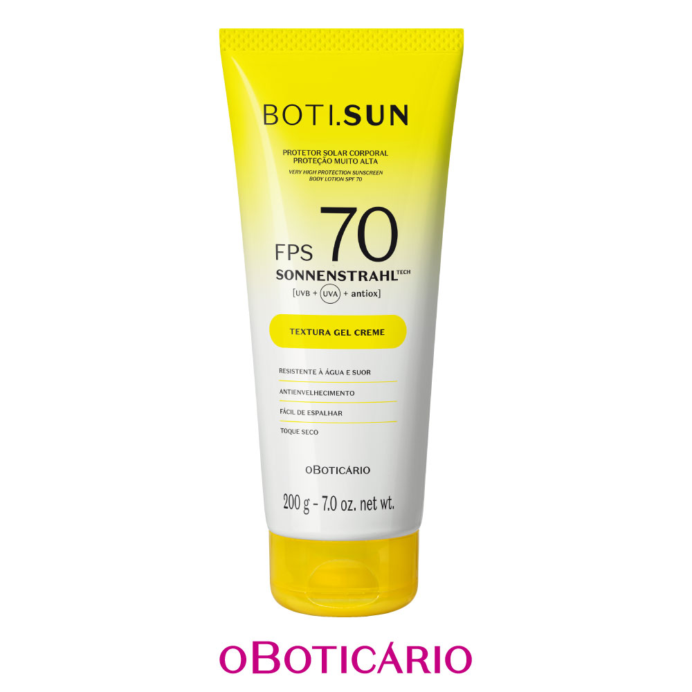 オ・ボチカリオ プロテトール ソーラー ボチ サン 日焼け止めジェルクリーム◆OBOTICARIO PROTETOR SOLAR CORPORAL FPS70 BOTI SUN 200g