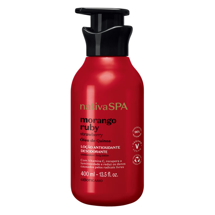 オ・ボチカリオ ナチーバスパ ボディローション MOR-R ストロベリー◆oBoticario NATIVA SPA LOCAO HIDRATANTE MORANGO RUBY 400ml