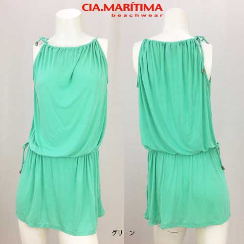 【3,000円→1,000円】CIA.MARITIMA カンパーニャ マリッチマ◆ブラジル インポート水着 ビーチウエア スイムドレス シンプル 無地 cm-2759