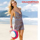 【均一SALE】CIA.MARITIMA カンパーニャ マリッチマ◆ブラジル インポート水着 ビーチウエア スイムドレス 幾何学模様 cm-461