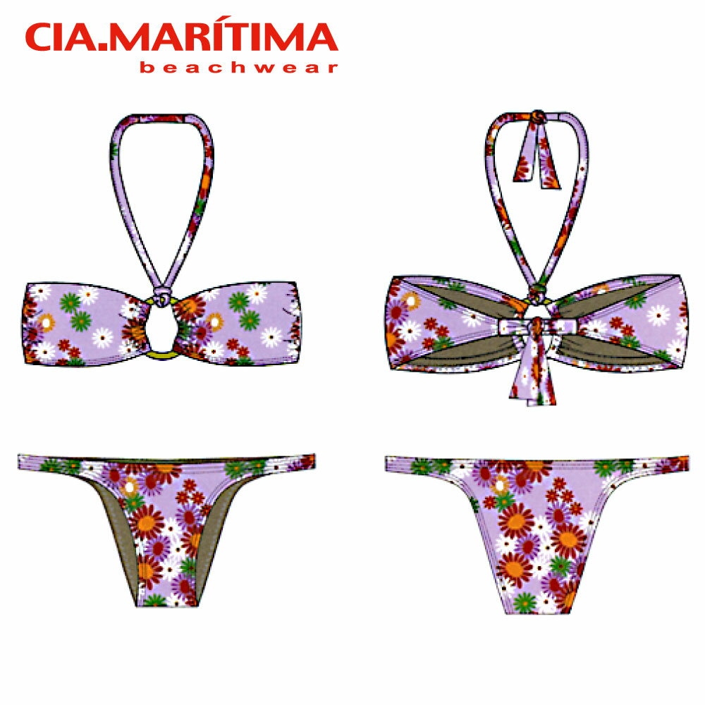 【均一SALE】CIA.MARITIMA カンパーニャ マリッチマ◆ブラジル ブラジルスイムウェア ブラジリアンビキニ 水着 インポート水着 ビーチウエア 花柄 ホルターネック バンドゥビキニ パットあり cm55360