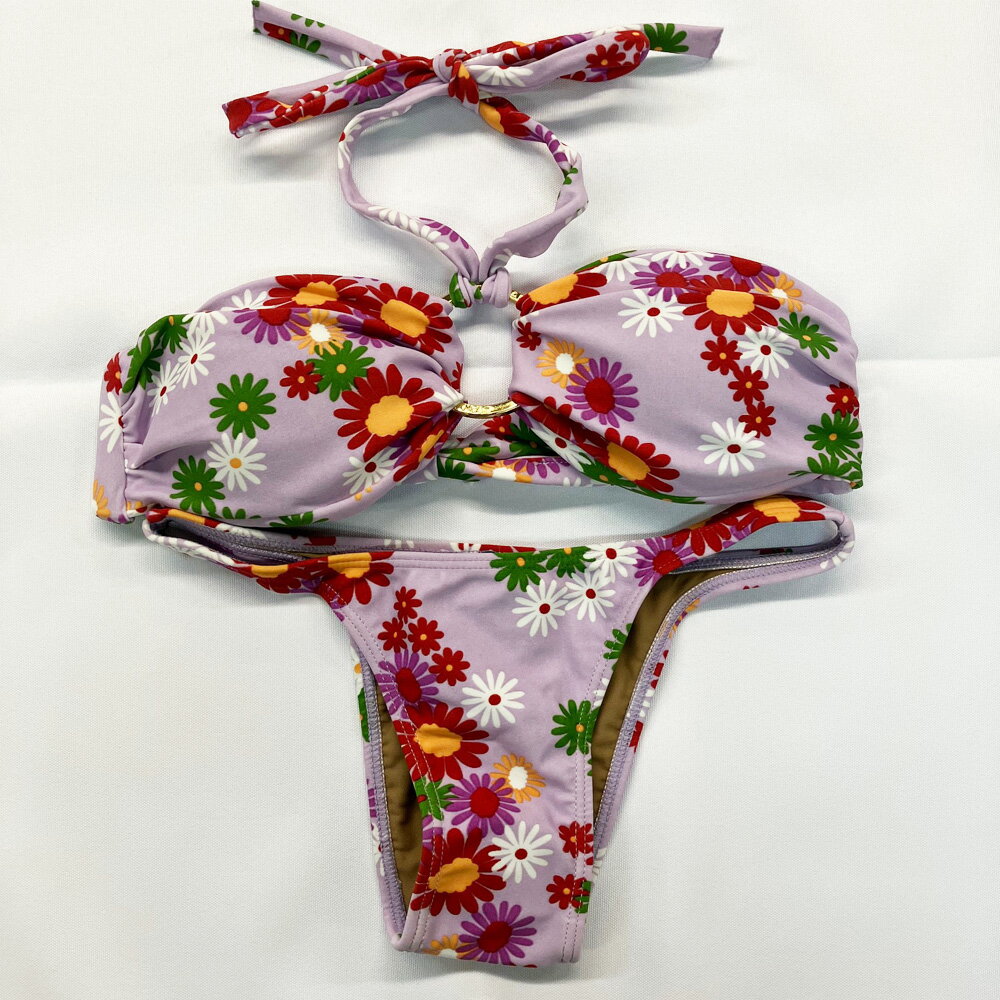 【均一SALE】CIA.MARITIMA カンパーニャ マリッチマ◆ブラジル ブラジルスイムウェア ブラジリアンビキニ 水着 インポート水着 ビーチウエア 花柄 ホルターネック バンドゥビキニ パットあり cm55360