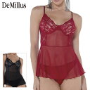 【新商品】DeMillus デミルス◆ブラジルランジェリー ブラジル ショートスリップ キャミソール ベビードール スリット入り ワイヤー入り レース チュール シアー パット無し de30239