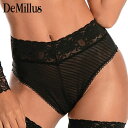 DeMillus デミルス◆ブラジルランジェリー ブラジル ショーツ パンティ 下着 パンツ ブラジリアンショーツ マイクロファイバー レース シアーボーダー ハイウエスト de56450(4)
