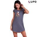 LUPO ルポ◆ブラジル ナイトウェア ホームウェア ルームウェア パジャマ 部屋着 Tシャツ 半袖 ロングワンピース ドット柄 きつね アニマル lfe24426