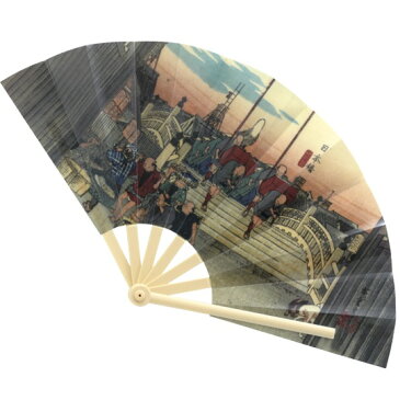 【送料無料】【防滴扇子 東海道五十三次 120個セット】景品 粗品 防水 うちわ 祭り プチギフト 和柄 歌川広重 浮世絵